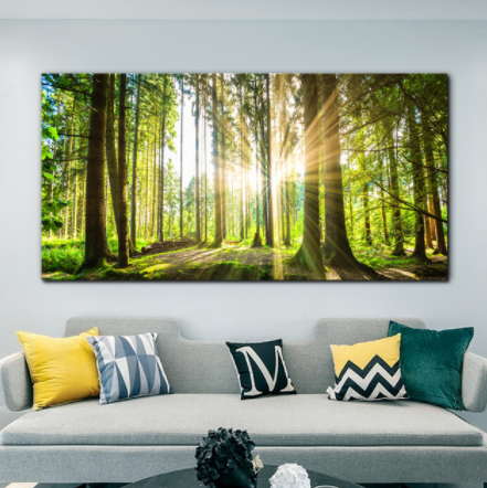 Abstract Golden Leaves Wall Art Oil Painting Printed on Canvas Big Size Decorative Pictures for Living Bedroom Home Decoration