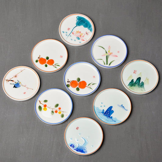 Hand-painted Ceramic Japanese Style Handmade Coasters