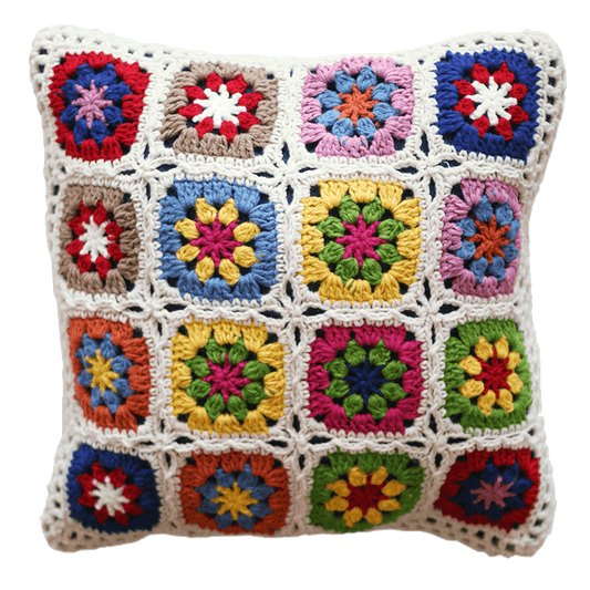 Handmade hand-crocheted flower Nordic country hug pillow