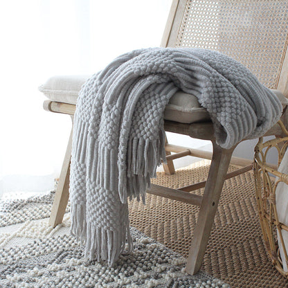 Nordic Knitted Blanket Woolen Blanket Blanket Bubble Blanket Sofa Blanket