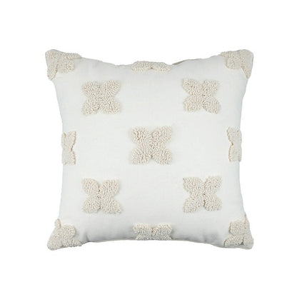 French Entry Lux Four-leaf Clover Flocking Pillow Cover