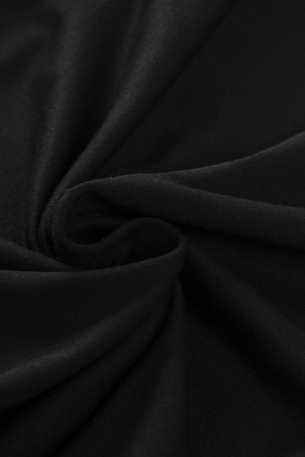 Black Solid Color Basic Bubble Sleeve Plain Blouse