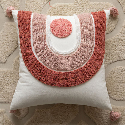 Living Room Sofa Modern Polka Dot Tassel Pillow Cover