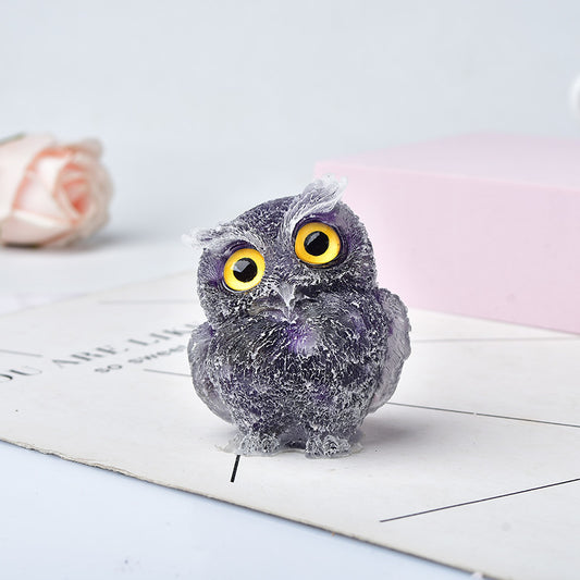 Amethyst Crystal Owl