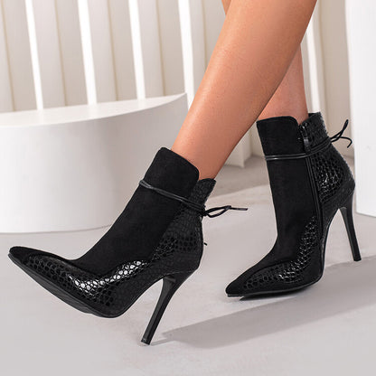 Short Pointed Toe Knight Boots Thin High-heel Boots