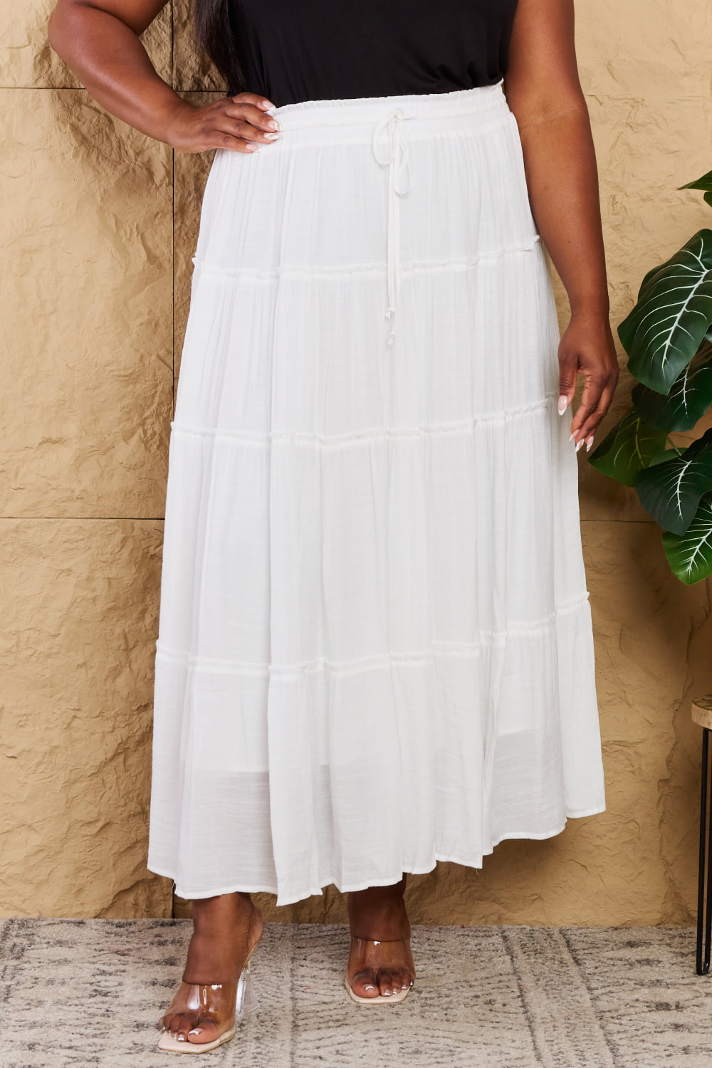 Sweet Lovely By Jen Places To Go Full Size Tiered Maxi Skirt
