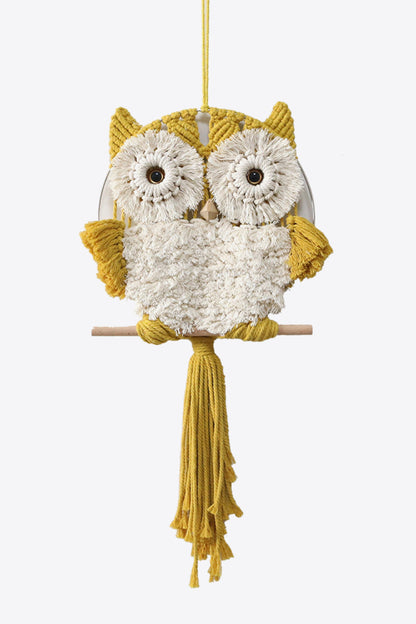 Hand-Woven Tassel Owl Macrame Wall Hanging