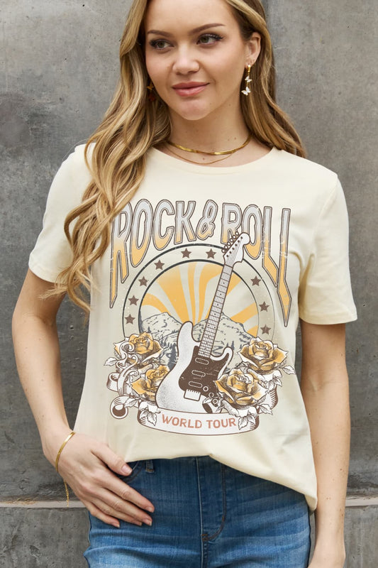 Rock & Roll World Tour Graphic Cotton Tee