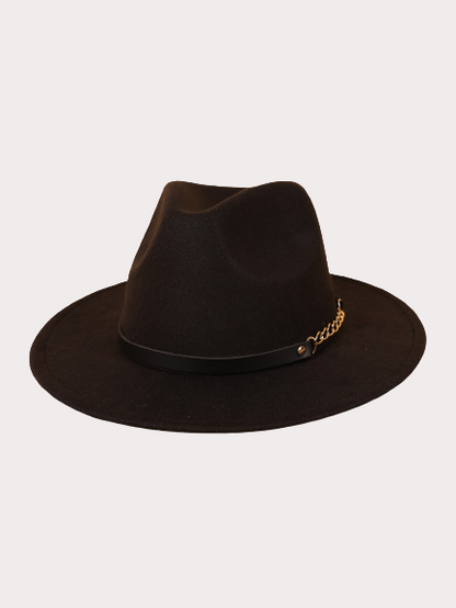 Let's Link Up Belted Chain Fedora Hat (Black)