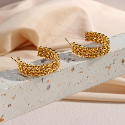 Twisted Weave Three Layer Earrings
