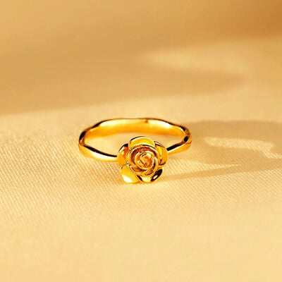 Rose Shape 18K Gold-Plated Ring
