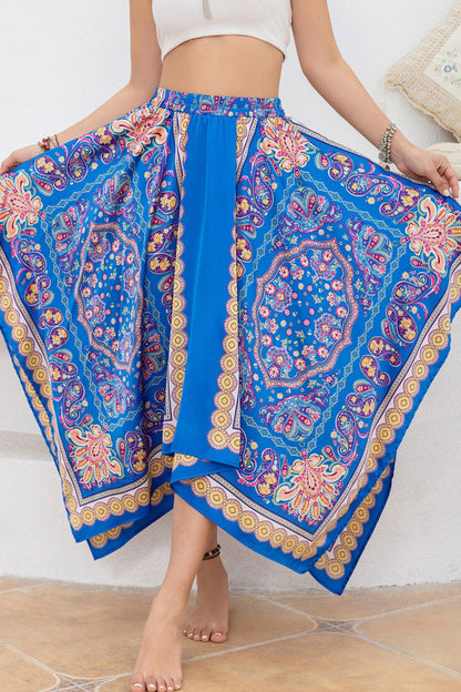 Printed Bohemian Style Midi Skirt