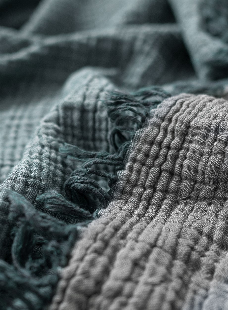 Gray Cotton Throw Blanket, Couch Blanket