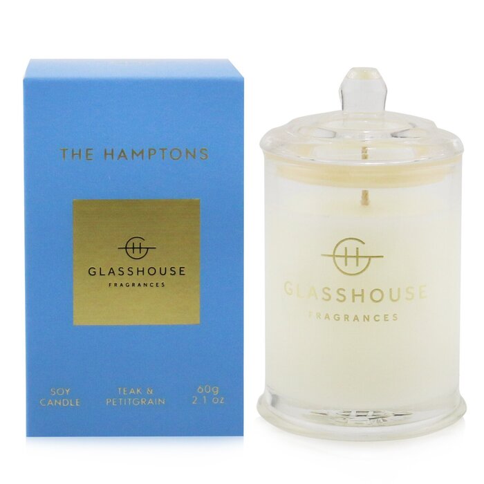 GLASSHOUSE - Triple Scented Soy Candle - The Hamptons (Teak & Petitgrain)