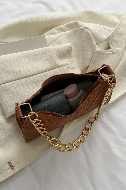 Textured PU Leather Shoulder Bag